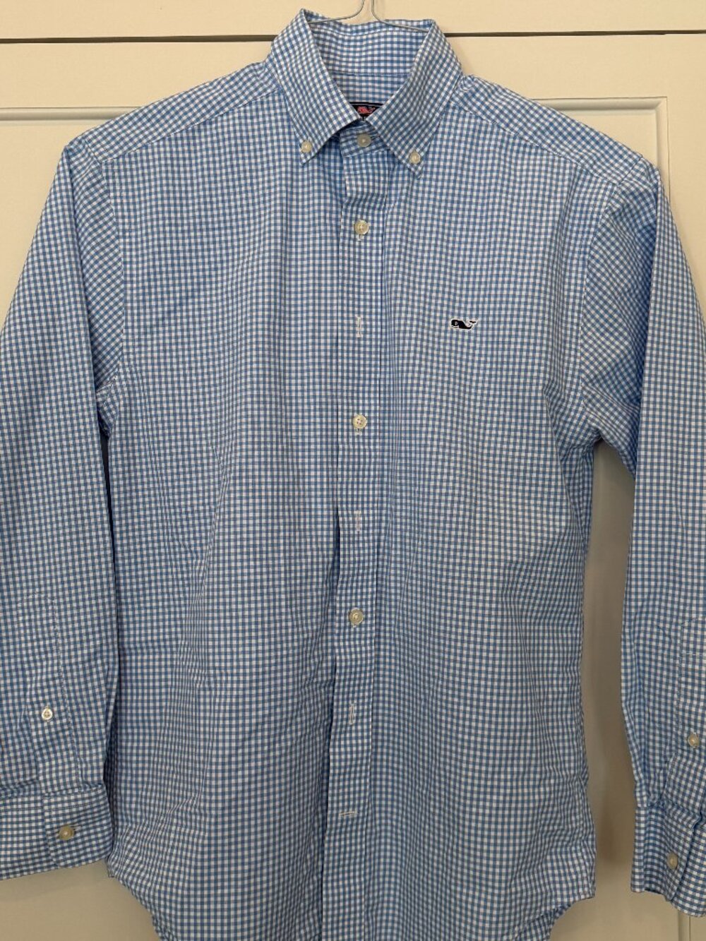 Vineyard Vines | Classic Fit Whale Shirt | Blue and White Gingham | Size Small